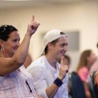 Mom and son on family weekend